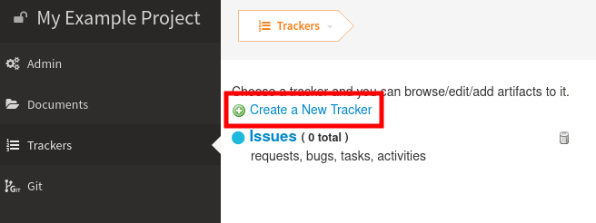 Tracker creation page access
